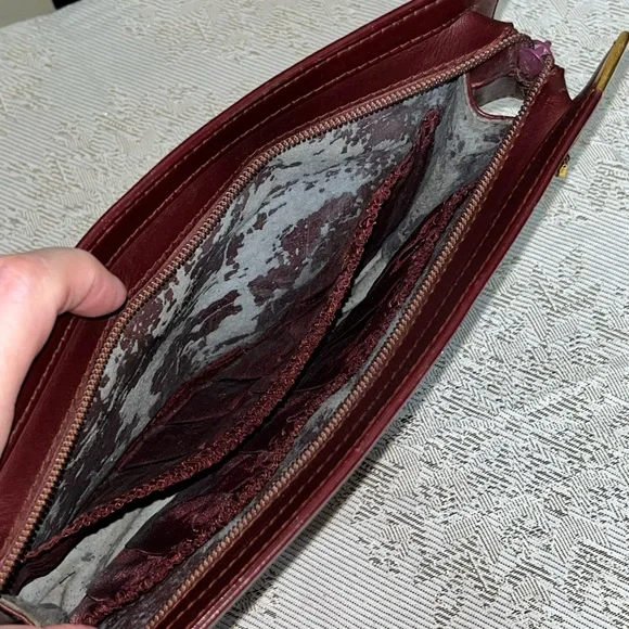 Vintage Cartier Leather Bordeaux Burgundy Clutch Wristlet - Picture 11 of 14